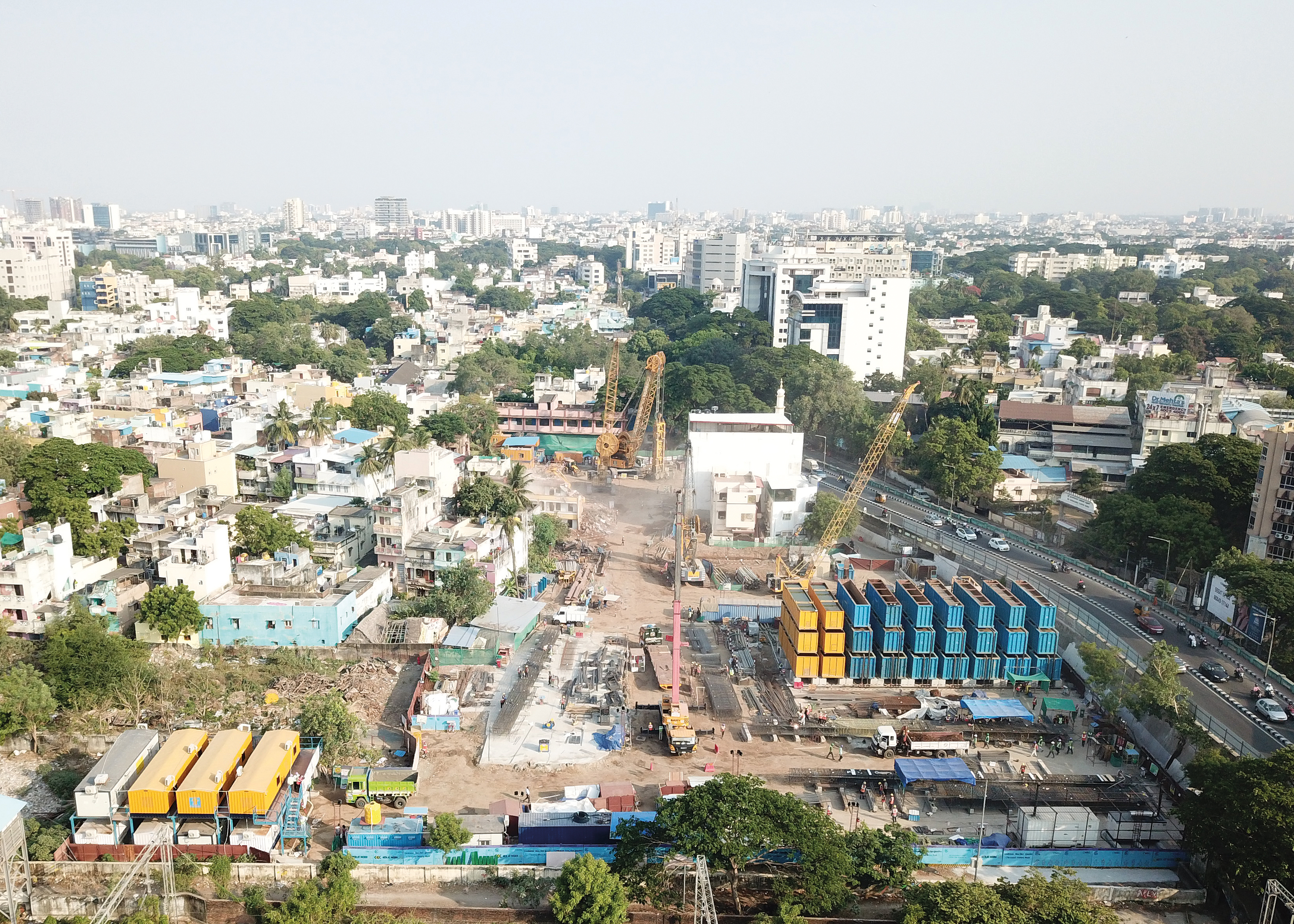 Diaphragm wall work for metro extension in Chennai by Bauer India
